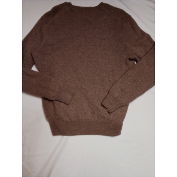 Women's Black Brown Brand Cashmere Sweater Light Tan Color Size Lrg Small Holes - Picture 9 of 13